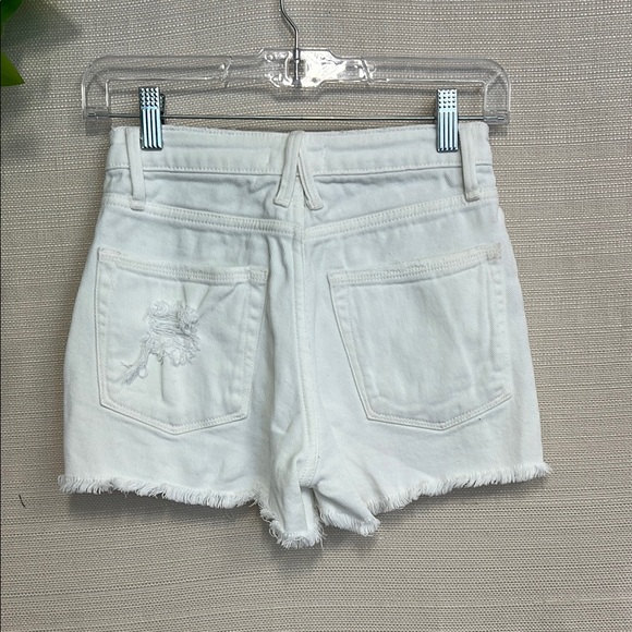 Good American White Jean Shorts with Frayed Hem - Picture 2 of 4
